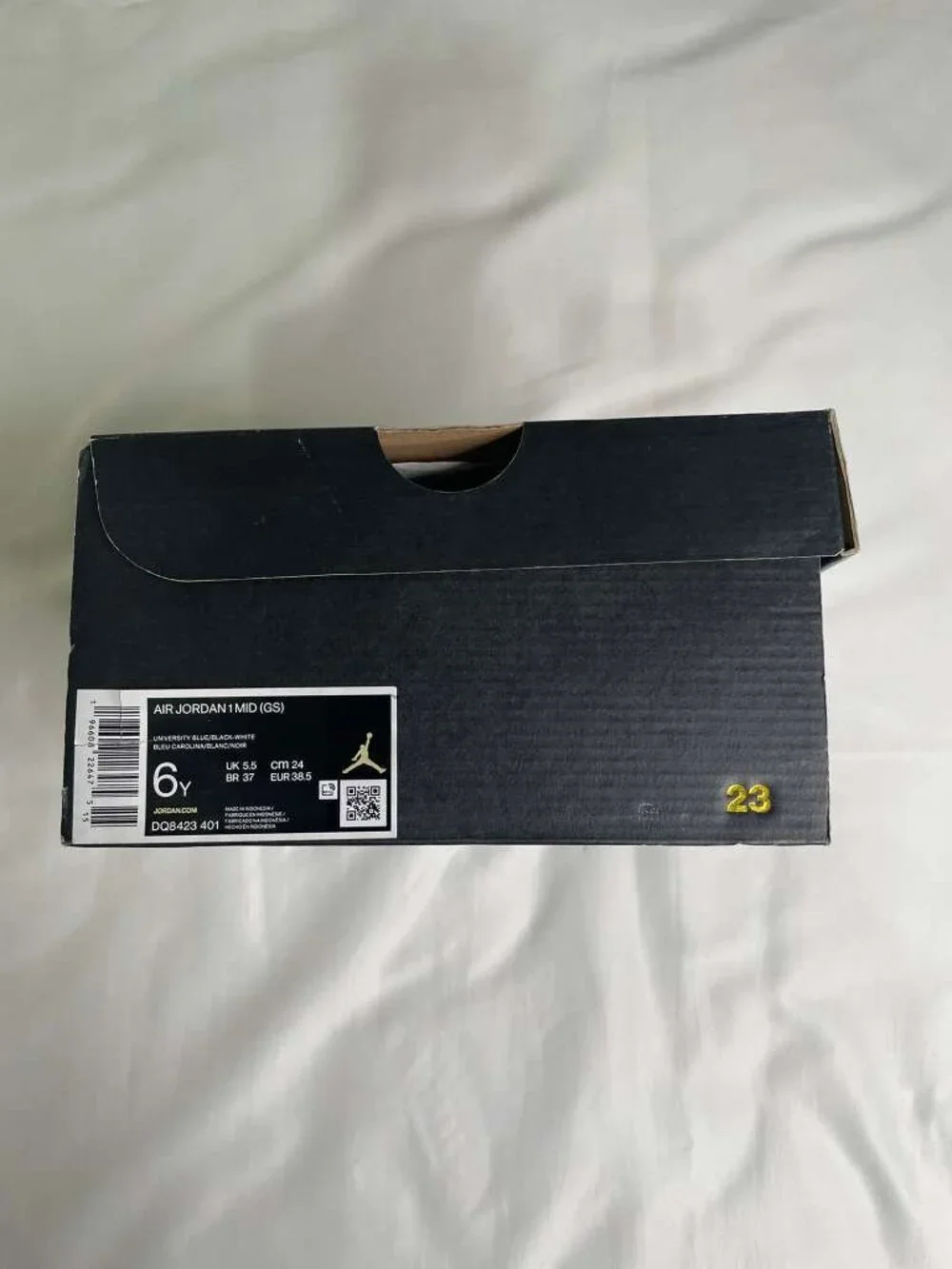 Air Jordan 1 Mid GS University Blue Black White Size 6Y Youth
